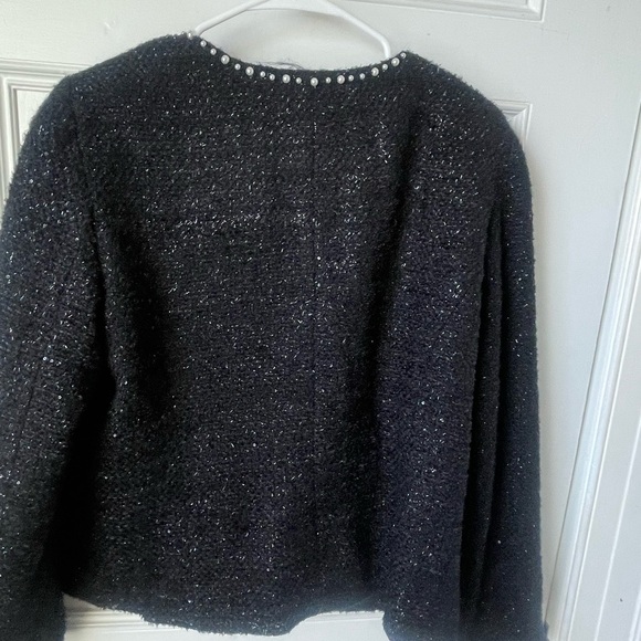 Talbots Black Cropped Blazer with Textured Fabric and Decorative Trim - Picture 7 of 7